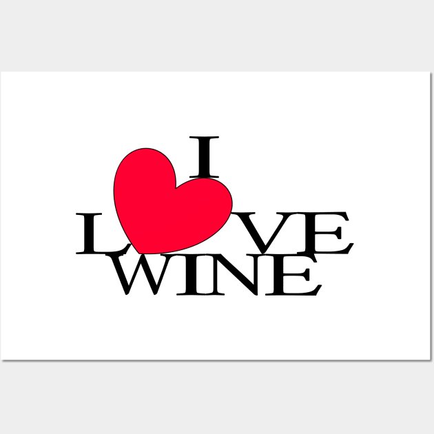 I Love Wine Red Heart Wall Art by Nalidsa